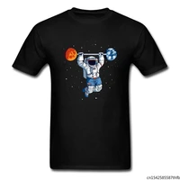 workout t shirts spaceman weight lift oversized men t shirt adult tops earth mars astronaut print mens and womens daily
