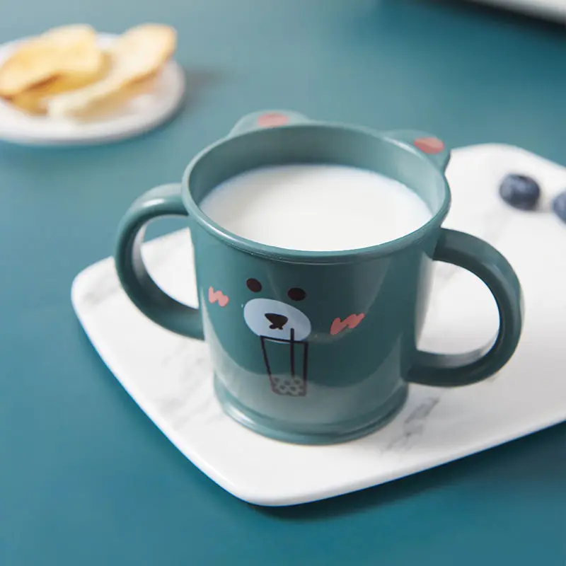 

6Pcs/ Set Baby Cartoon Dinosaur Tableware Children's Dinnerware Set Home Anti-hot Wheat Straw Training Plate Kids Feeding Dishes