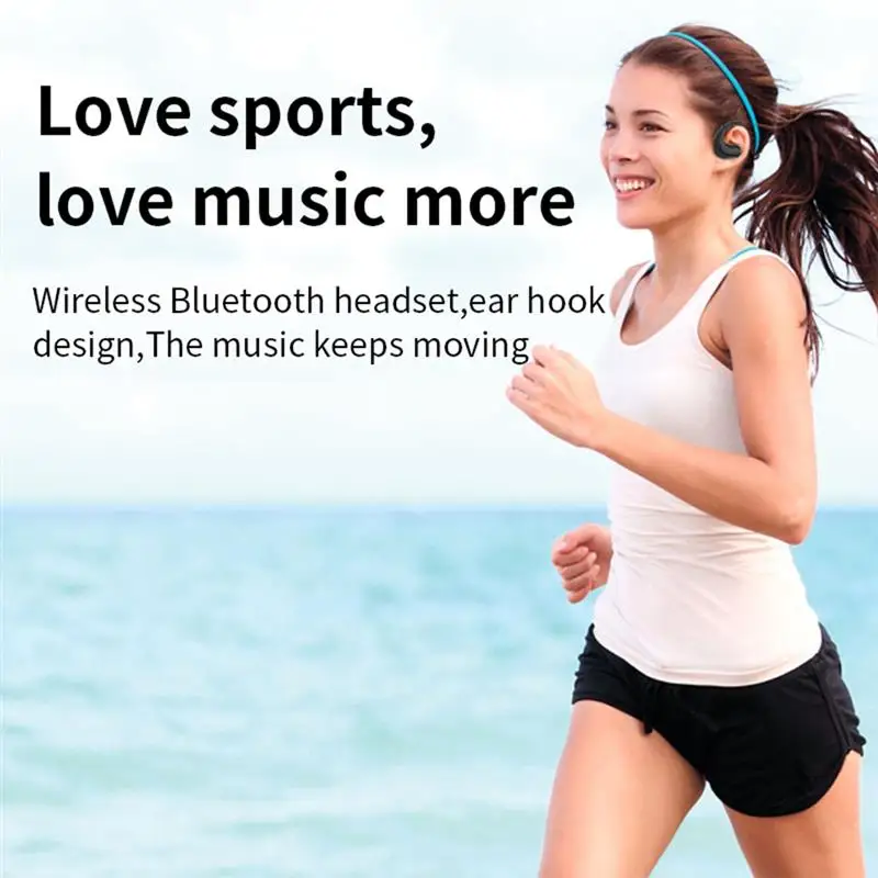 

Wireless Headset IPX8 Waterproof Stereo Sound Headphones with Microphone 8GB Ram Bluetooth-Compatible Neckband Sport Earphones