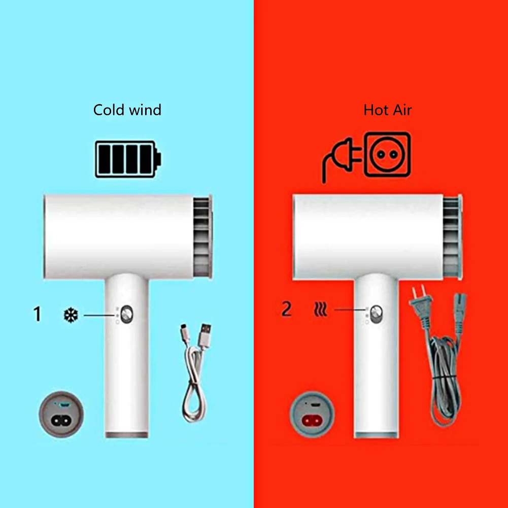 USB Smart Cordless Hair Dryer Versatile Portable Rechargeable Blow Home Salon Hairdressing Tools | Бытовая техника