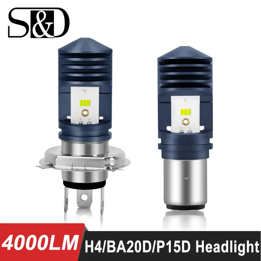 Светодиодный фонарь для мотоцикла BA20D 4000LM H6 P15D HS1 H4 светодиодный CSP чипы