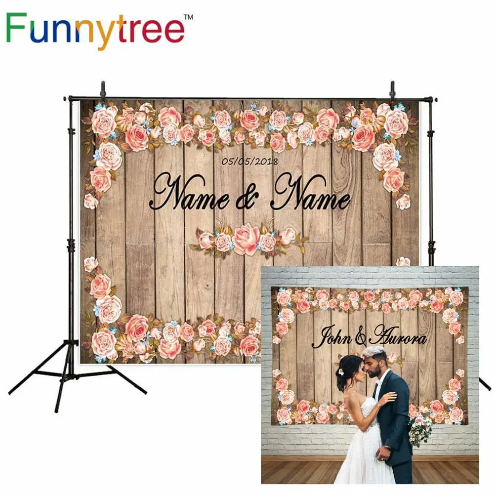 Allenjoy фон для фотосъемки винтажный свадебный фон с изображением деревянных цветов на заказ Виниловый фон для студийной фотосъемки
