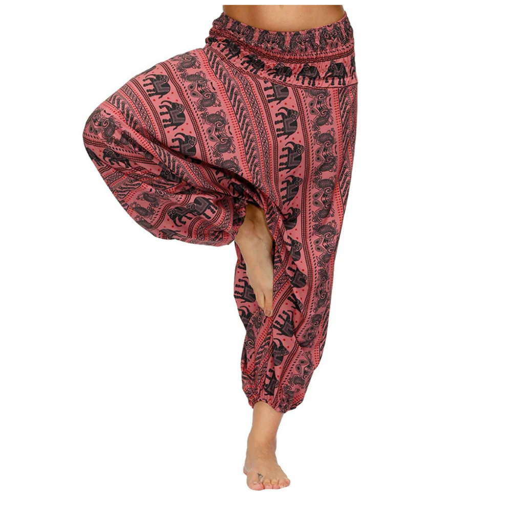 

2021 Harem Pants Women's Ladies Casual Summer Loose Trousers Female Baggy Boho Aladdin Print Casual Fashion Jumpsuit Pants