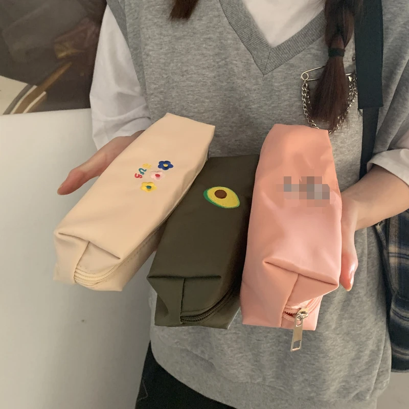 

Чехол для карандашей с изображением цветов авокадо, симпатичная Студенческая японская простота, канцелярская шкатулка, студенческие канце...