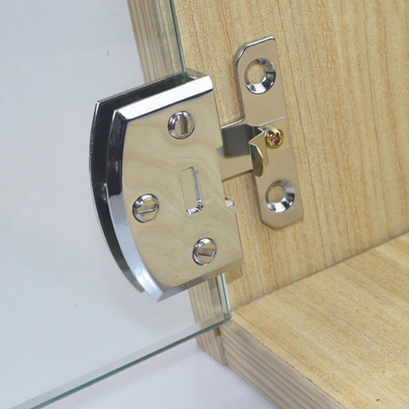 1Pcs Display Cabinet Glass Hinge High Quality Punch-free Wine Cabinet Cupboard Glass Hinge Furniture Hardware Accessories