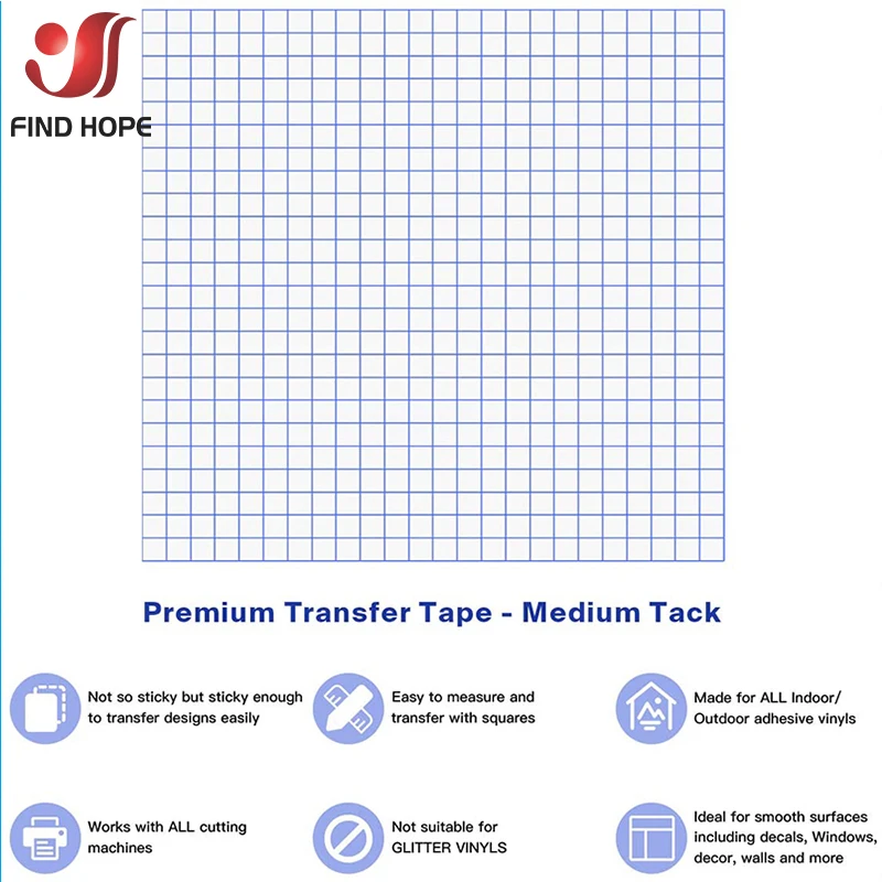 Клейкая прозрачная лента Mid Tack для нанесения переводной бумаги Виниловая