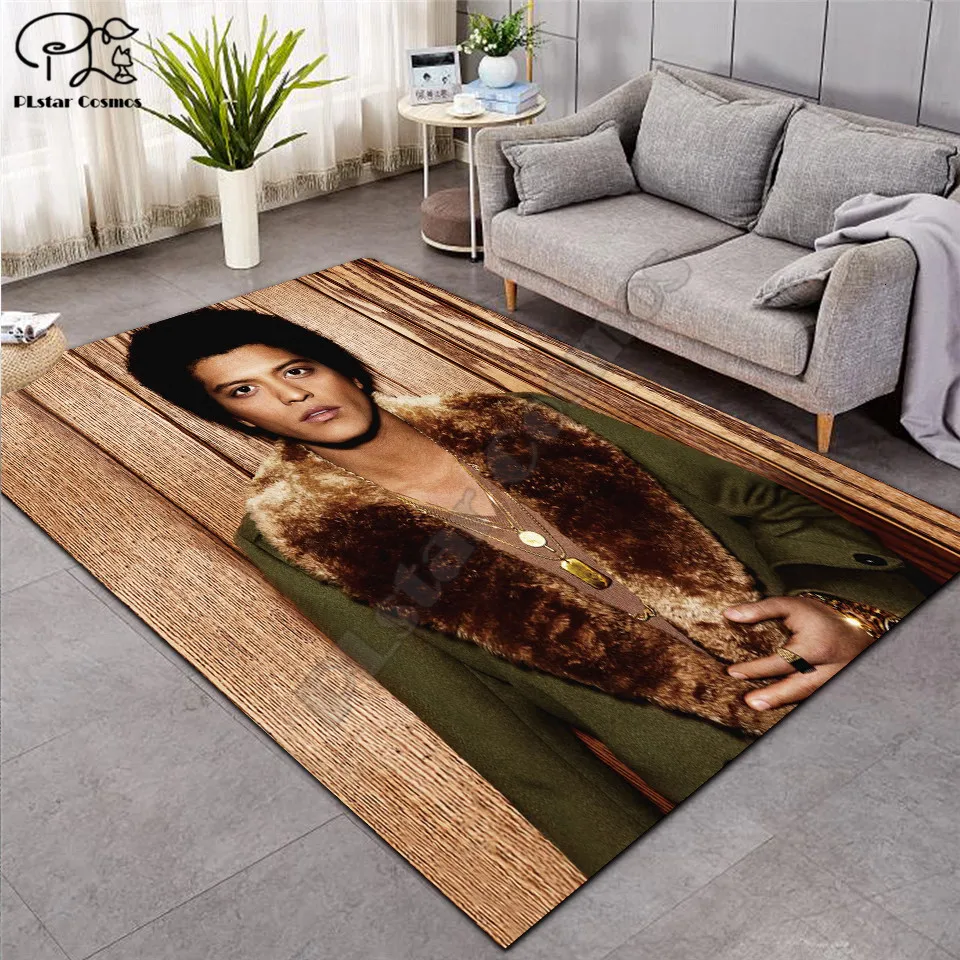 

Bruno Mar character pattern carpet Square Anti-Skid Area Floor Mat 3D Rug Non-slip Mat Dining Room Living Room Soft Bedroom