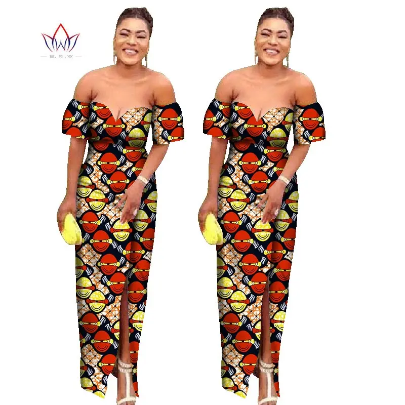 Комплект из обуви в африканском стиле платья для женщин с открытыми плечами