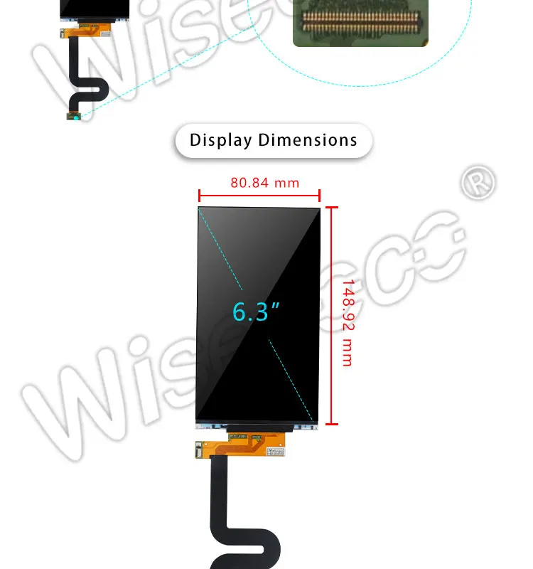 Wisecoco 6,3 дюйма 1440 × 2560 ips LS063R1SX01 ЖК-экран 60 контактов с MIPI HDMI USB драйвер платы удалить подсветку для 3d принтера