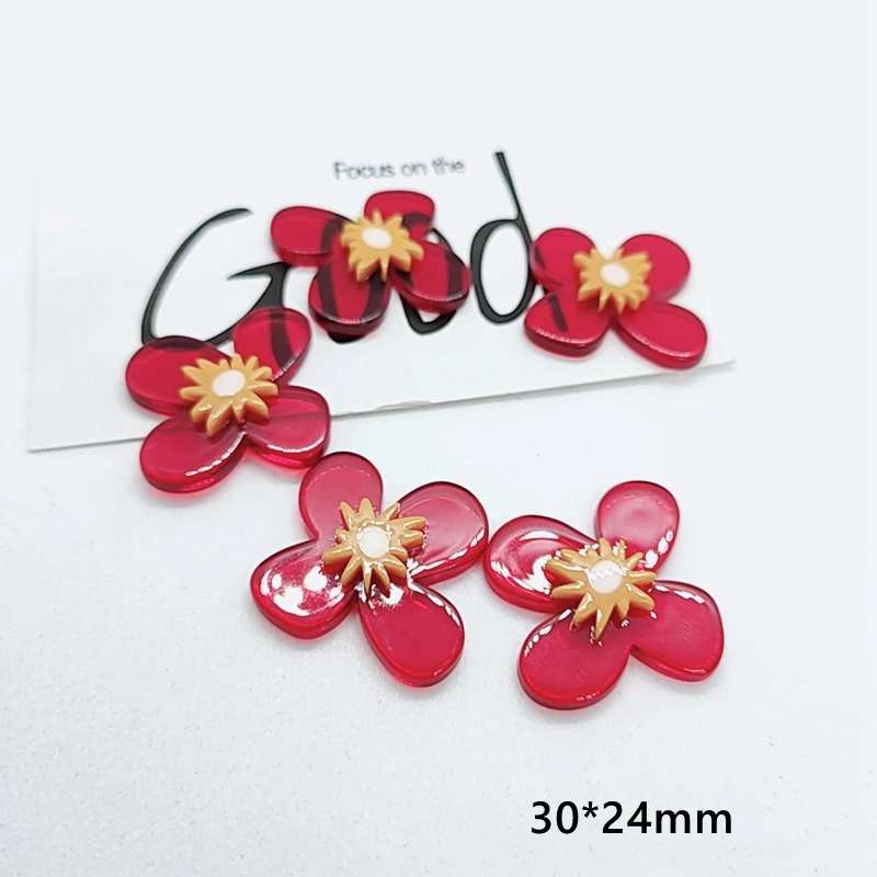 Новые дикие акриловые красный цветок контрастного цвета шить серьги ювелирные