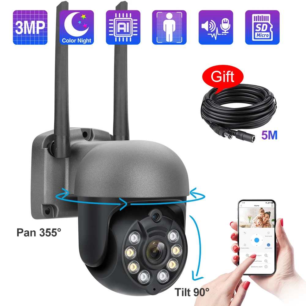 

Беспроводная IP-камера Techage, 1080P, 3 Мп, Wi-Fi, PTZ