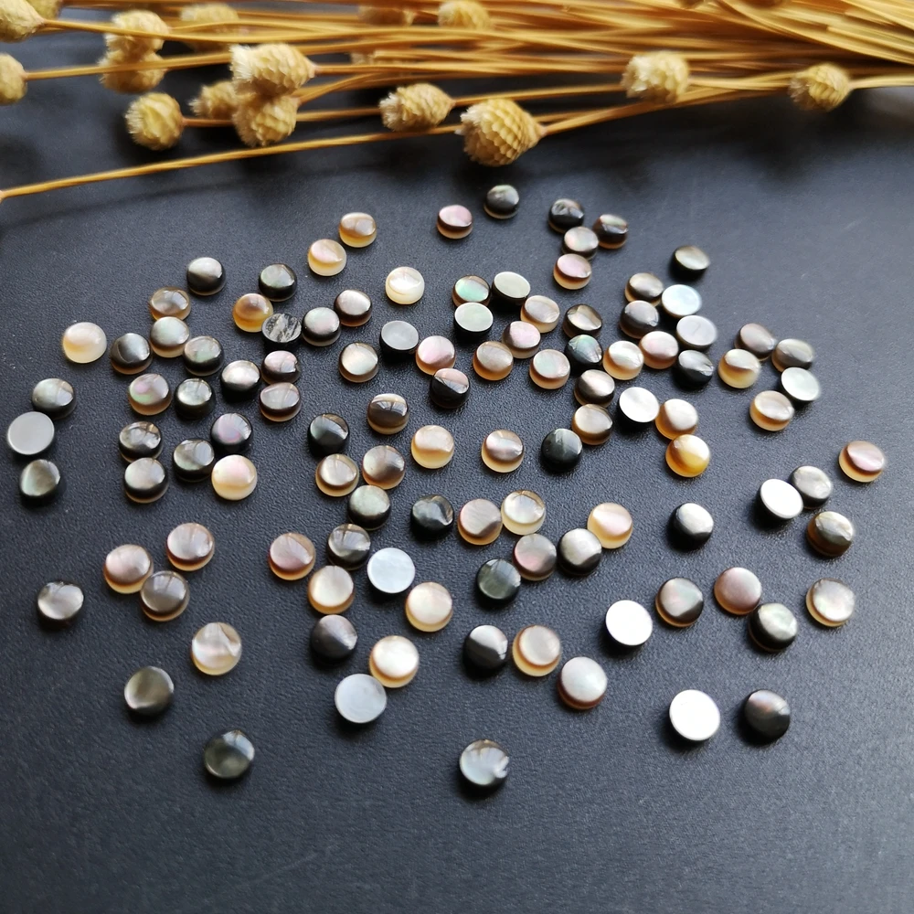 

100pcs/lot 4mm Natural Round Cabochon Mother of Pearl for DIY Jewelry Round Cabochon Mother Pearl For fake nails & Earrings
