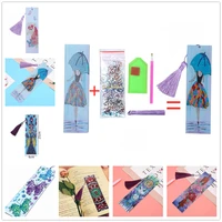 diamond embroidery craft tassel book marks for books new year gifts new 5d diy special shaped diamond painting leather bookmark