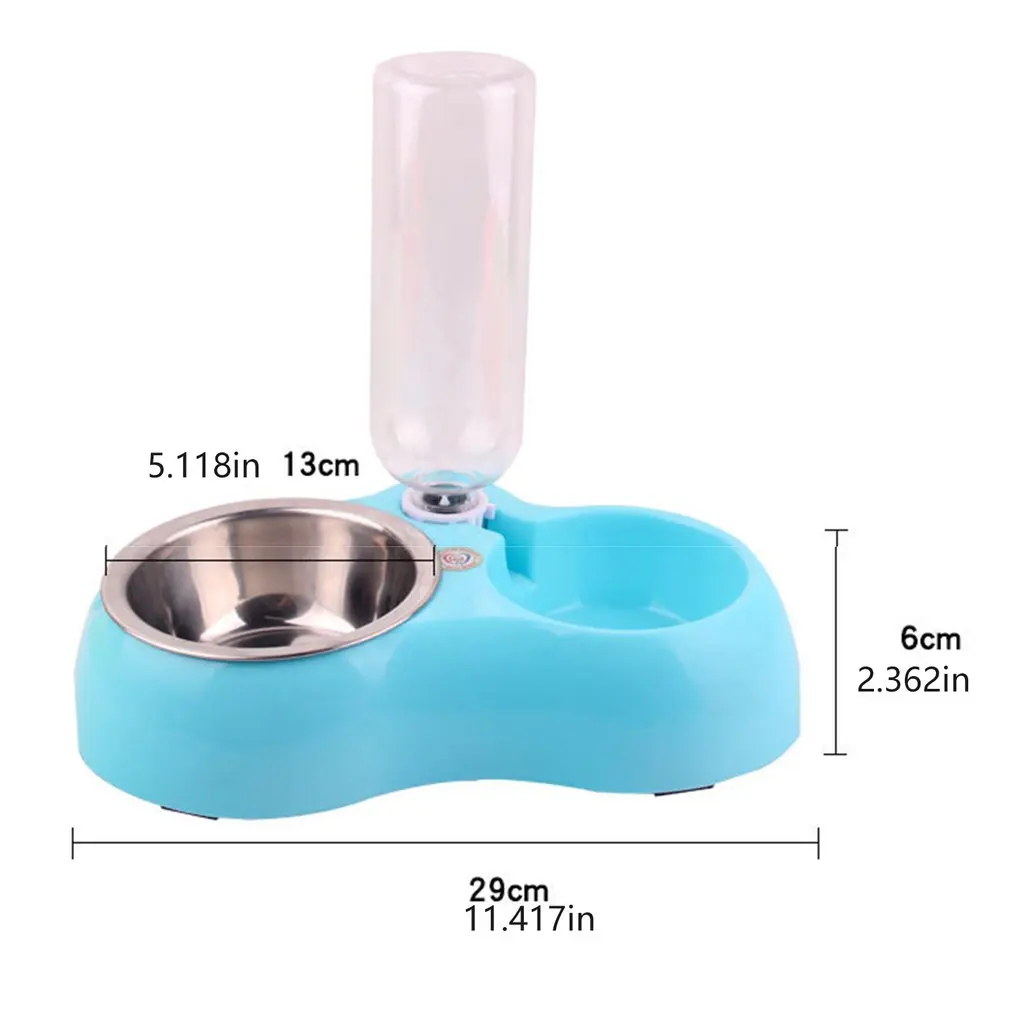 

Portable Automatic Feeder Pet Feeder Plastic Double Mouth Cat and Dog Drinking and Feeding Bowl Easy to Install