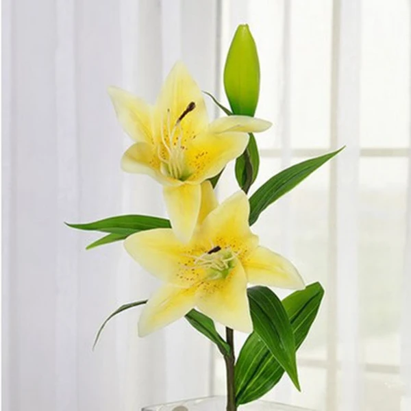 

Simulation Artificial Flower Fake Lily Vivid Gift Home Wedding Party Decoration ANDF889