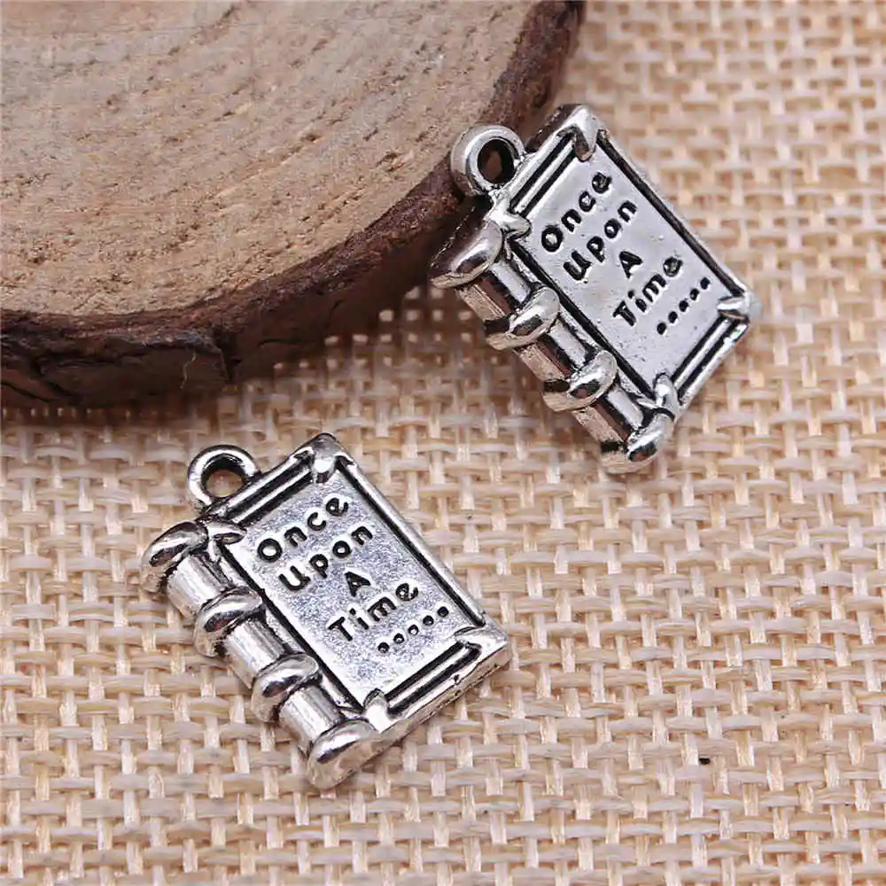 

Earring Charms For Jewelry Making 20pcs Once Upon A Time Storybook Charms 12x18mm Antique Silver Plated