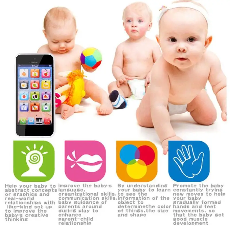 

New Educational Phone Toy LED Baby Kid Role Playing Christmas Mobile Phone Phone Toy English Gift For Kids Learning J0X1
