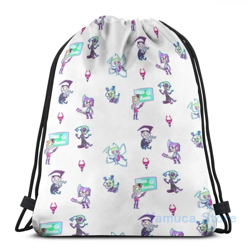 Забавный рюкзак с графическим принтом invader zim USB-зарядка мужские школьные сумки