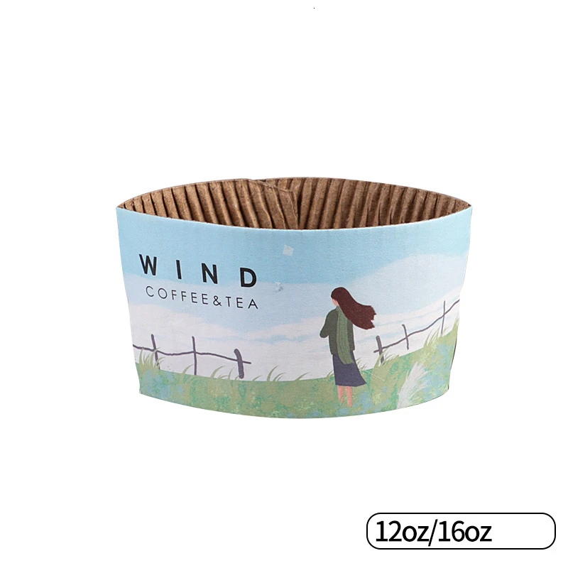 400 шт одноразовые чашки рукав молочный чай магазин кофейная чашка двойной слой