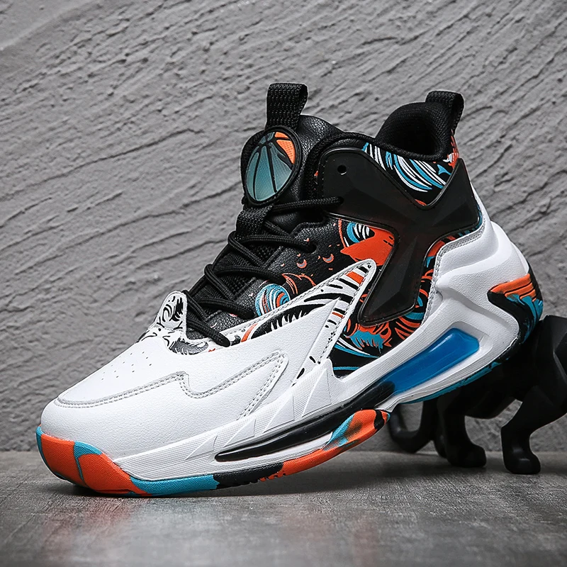 

2021 Brand Professional Men's Basketball Shoes Basketball Sneakers Anti-skid High-top Couple Breathable Women Basketball Boots