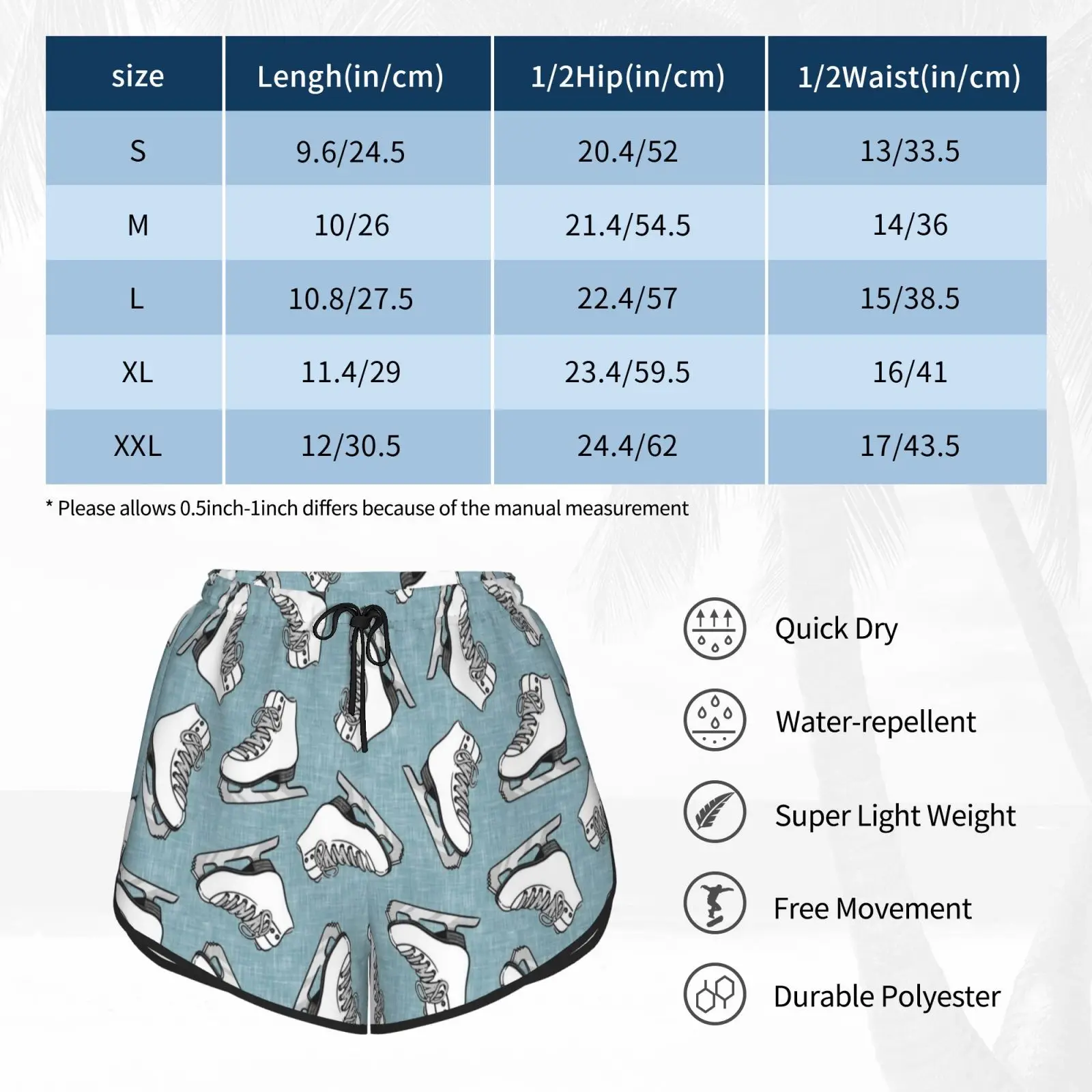 

Ice Skates-Figure Skating-Winter Sports Swim Shorts Women Beach Shorts Ice Skates Ice Skating Figure Skating Skates