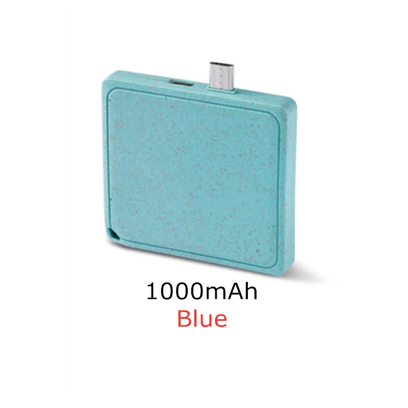 Blue For Type-c 1000-2000 мАч портативный путешествия мини Powerbank для huawei резервного копирования зарядное устройство Внешний разъем type-c аварийное зарядное устройство - Цвет: Blue For Type-c