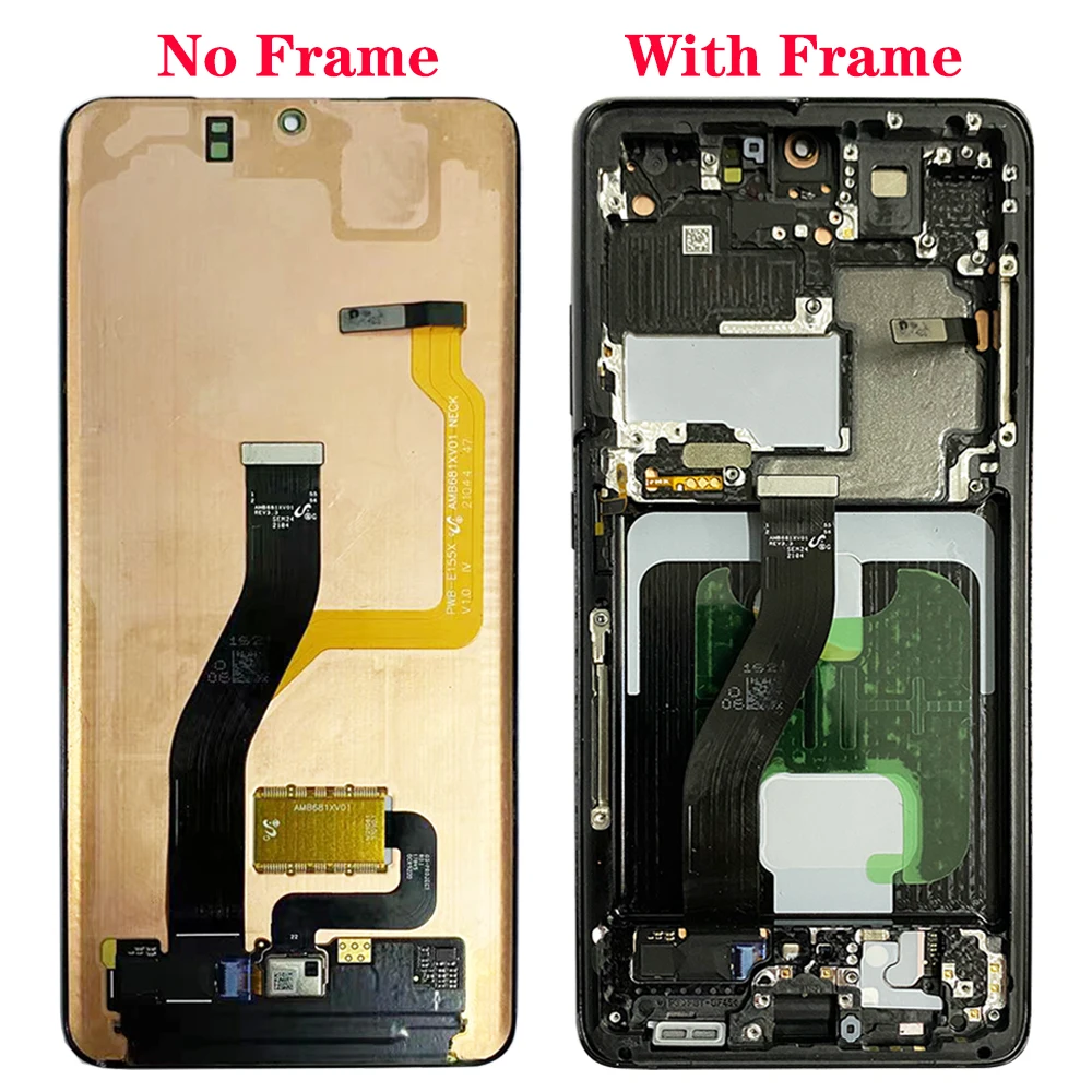 Najtaniej SUPER AMOLED G998B LCD Do Samsung Galaxy S21 Ultra 5G Ekran Z Ramką 6.8 ''S21U SM-G998F/DS G998F Ekran LCD
