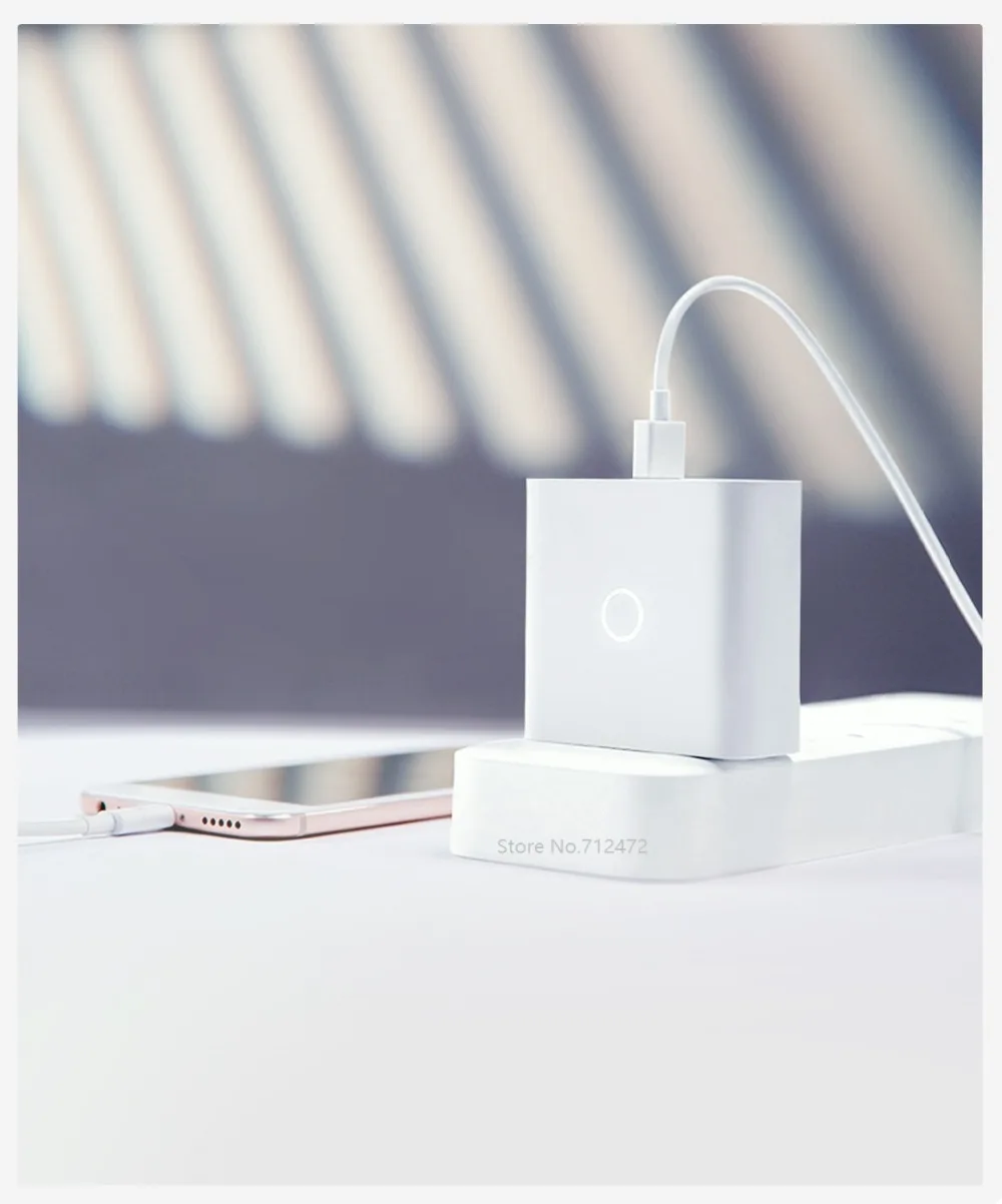 Xiaomi ZMI USB зарядное устройство 65 Вт 3 порта умный выход тип-c 45 Вт USB-A 20 Вт Световой индикатор с 1,5 м USB-C кабель для передачи данных