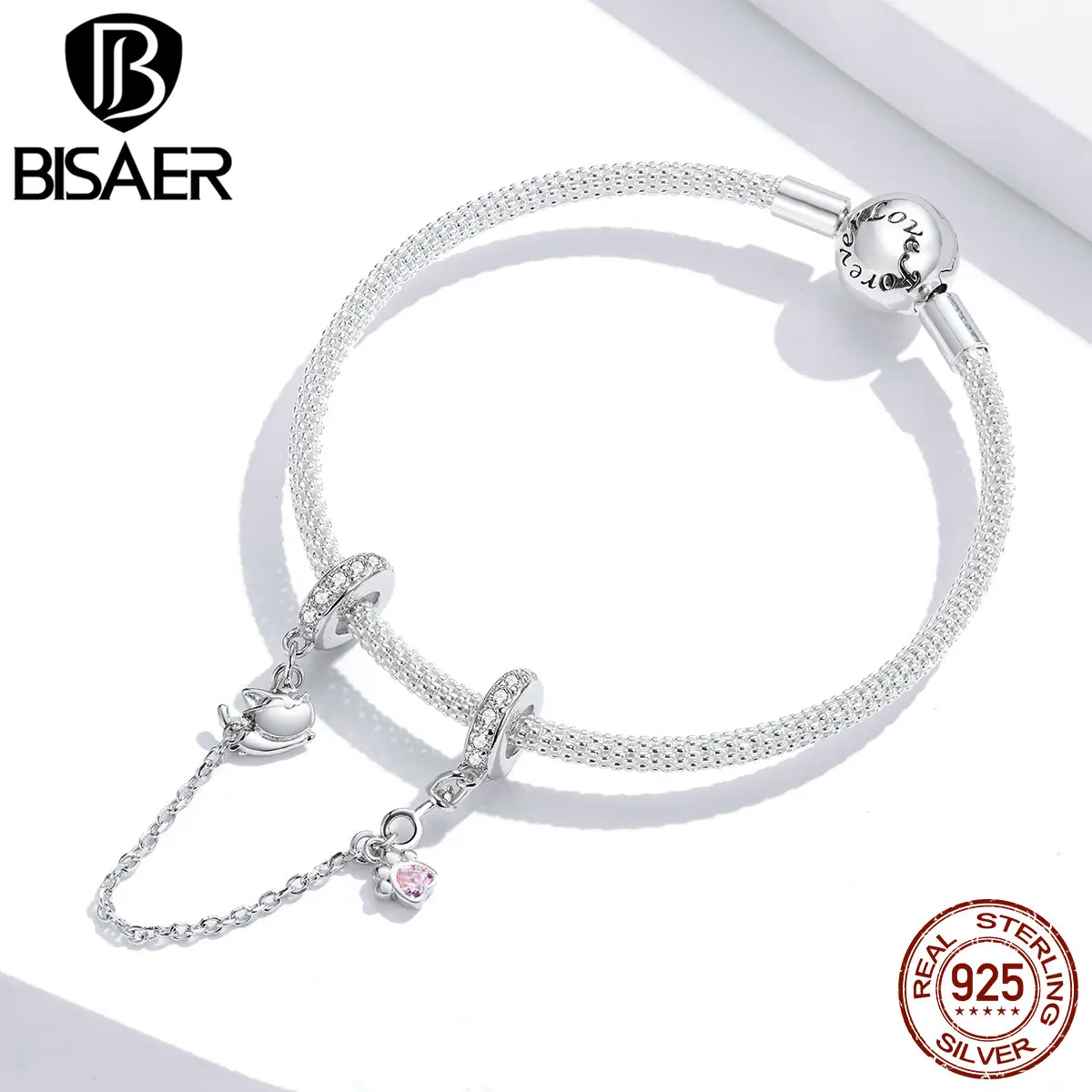 Женская цепочка из серебра 925 пробы с фиксатором кота|Ювелирные шармы| |