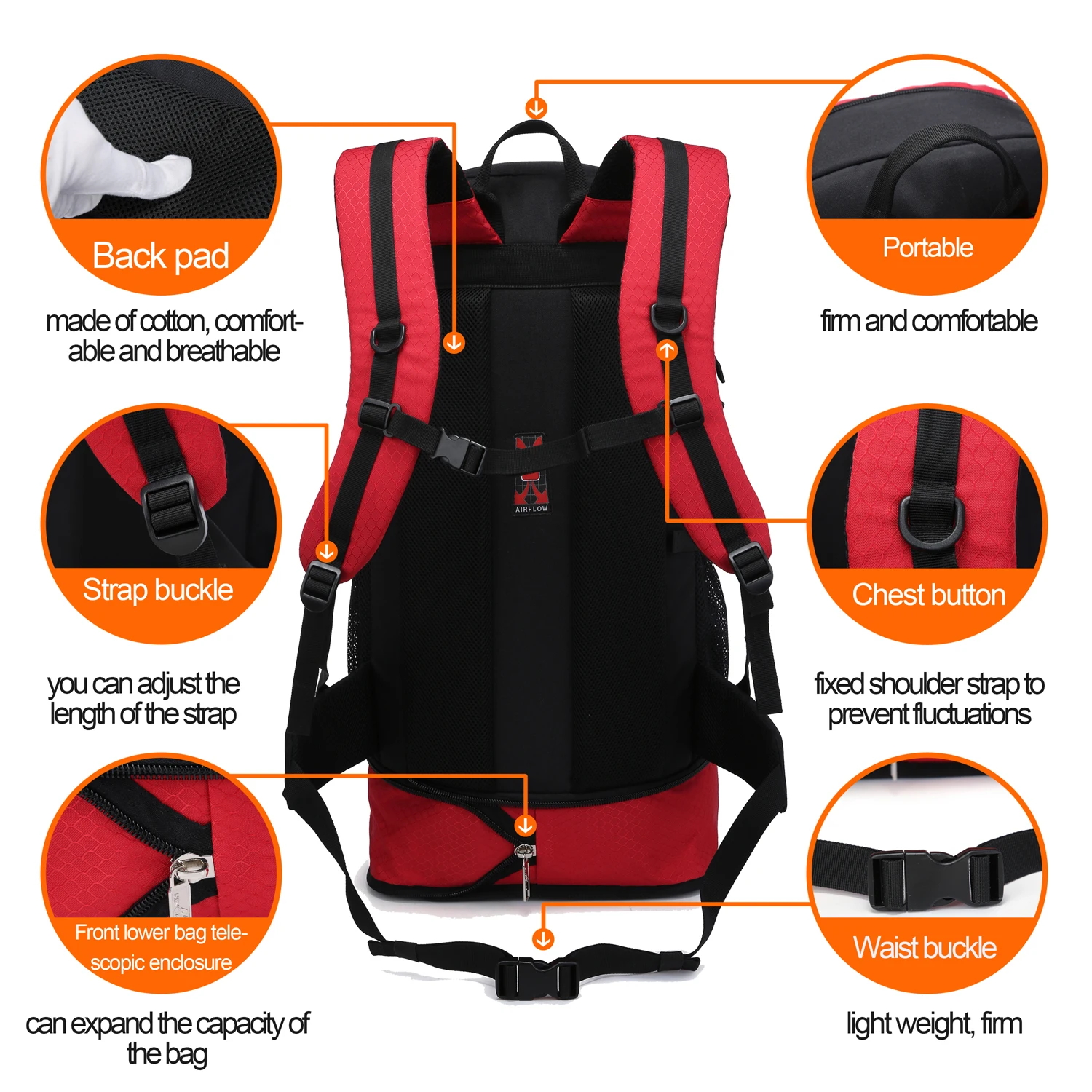 Рюкзак NEVO RHINO 55L для занятий спортом на открытом воздухе, походов, походов, рюкзаков, рюкзаков для кемпинга, туристический рюкзак, сумка