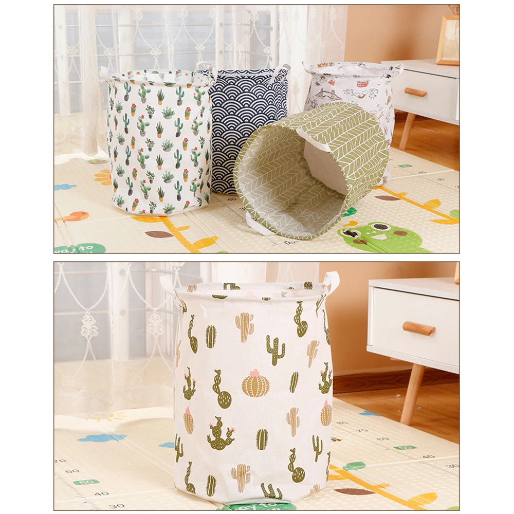 Складная хлопковая ткань большая корзина для хранения белья игрушки коробка
