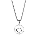 Смайлик ожерелье из титановой стали не ржавеет улыбающееся лицо и лицо плача ожерелье для грустной пары украшение для настроения нержавеющая сталь