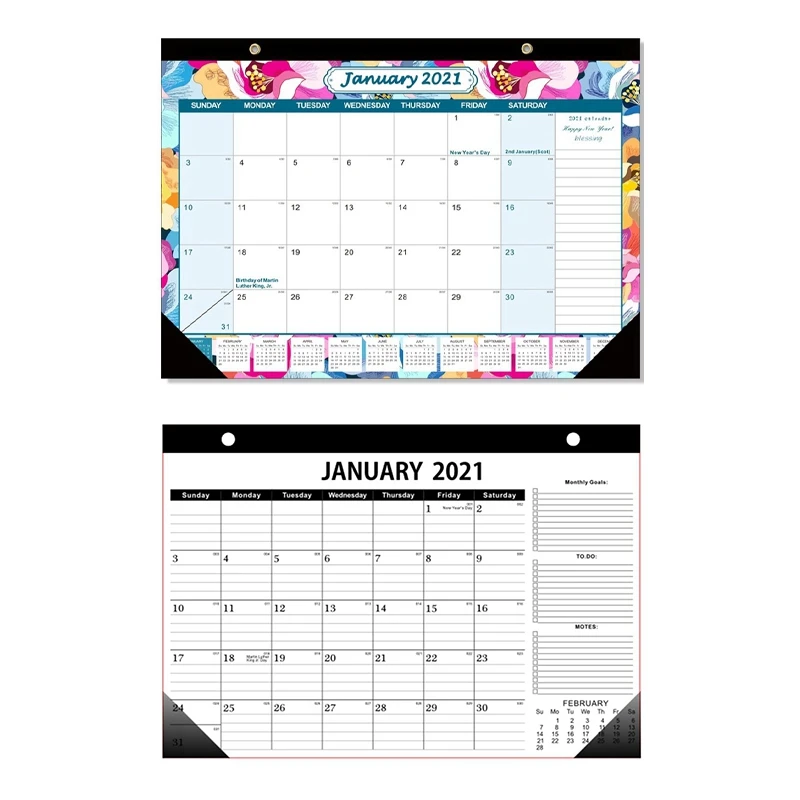 

2x 2021 Desk Calendar 18 Months/2021 Desk Calendar 12 Months Monthly Planner 2021 Calendar Desk Memo Daily