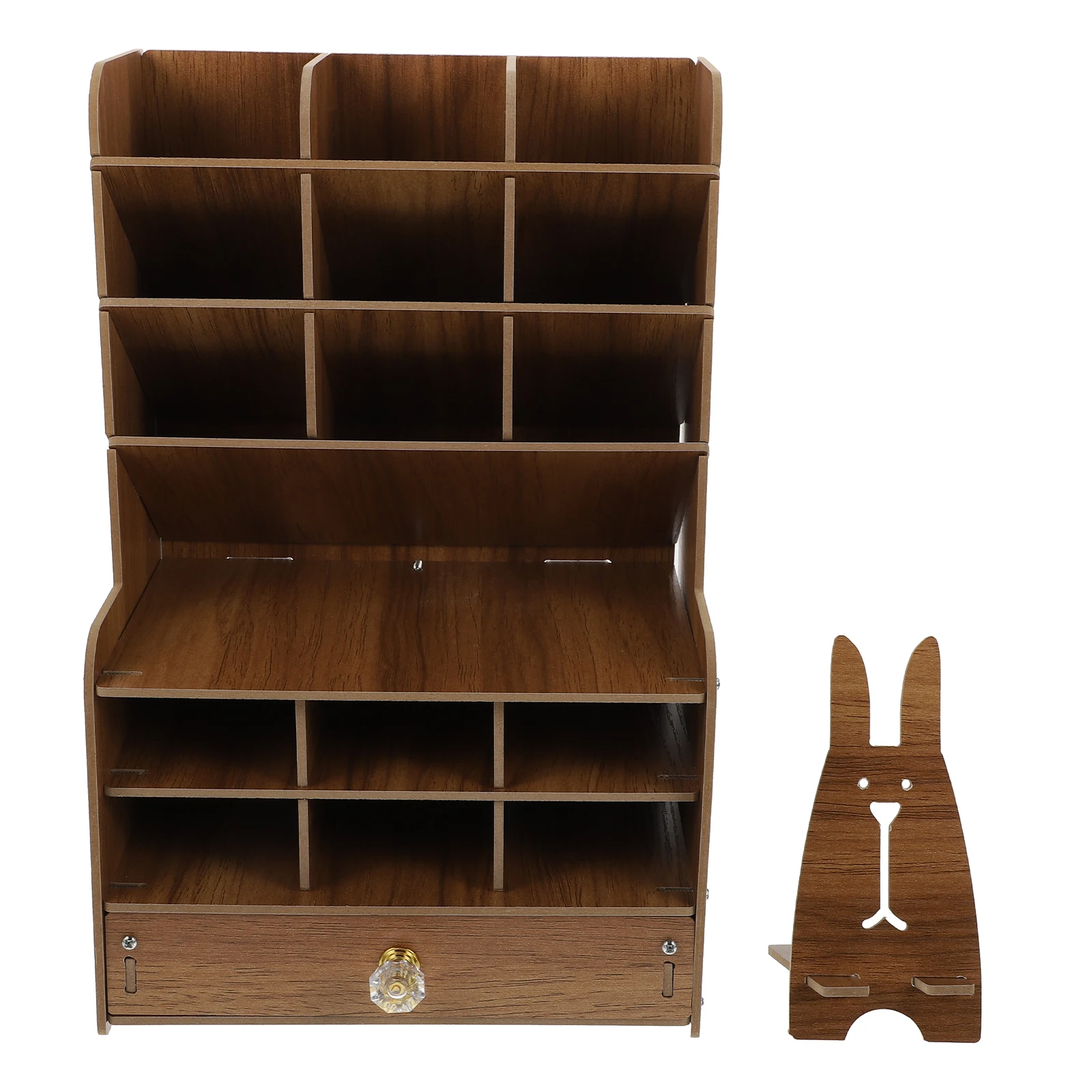 

1 Set Wooden File Desktop Partition Penholder Practical Tabletop Pens Organizer
