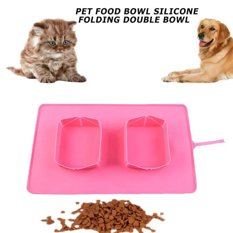 Портативная Складная Силиконовая миска для кормления собак | Дом и сад