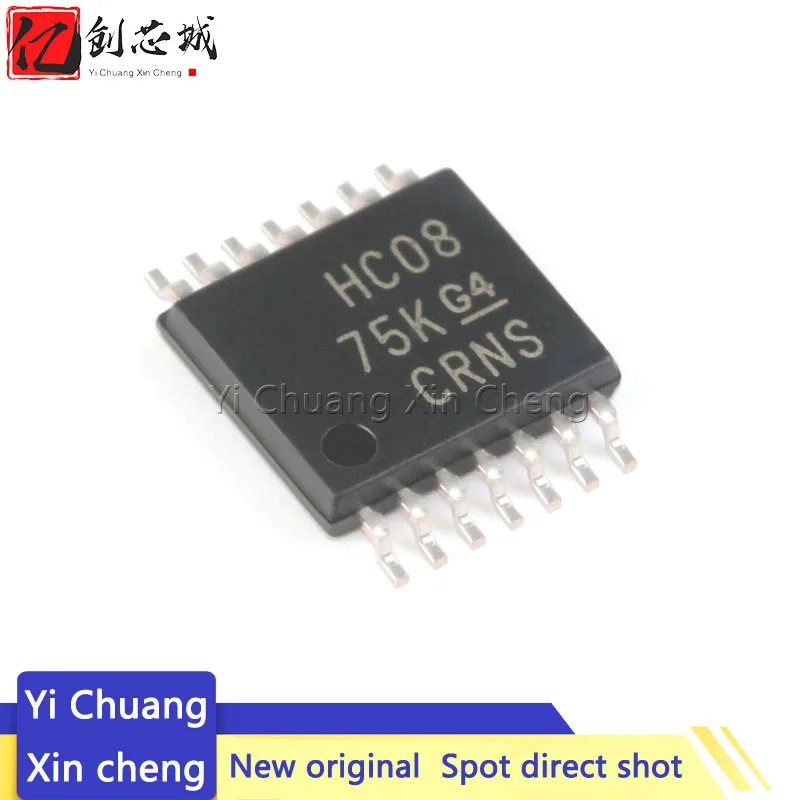Новый шестиканальный инверторный чип HC08 74HC08PW SN74HC08PWR SMD 74HC08PWR TSSOP-14 на чипе, 10 шт.