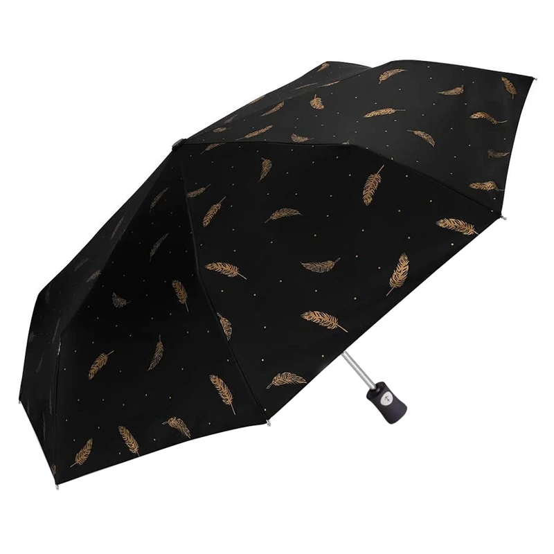 

Sun Umbrella Compact Folding Travel Umbrella Auto Open and Close for Windproof Rainproof UV Protection Parasol(Black)
