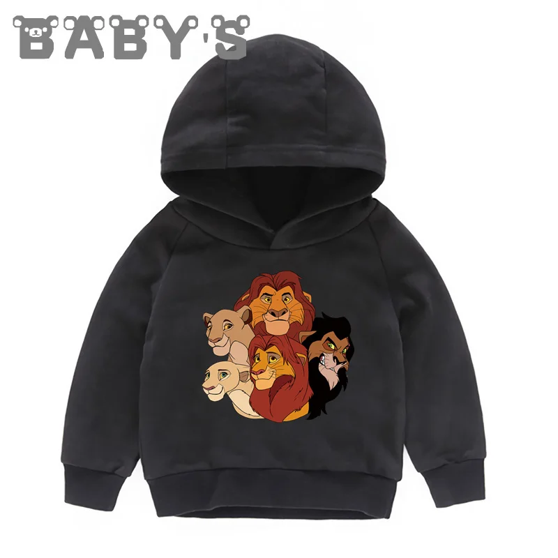 Детские толстовки с капюшоном детские забавные изображением Льва короля Муфасы