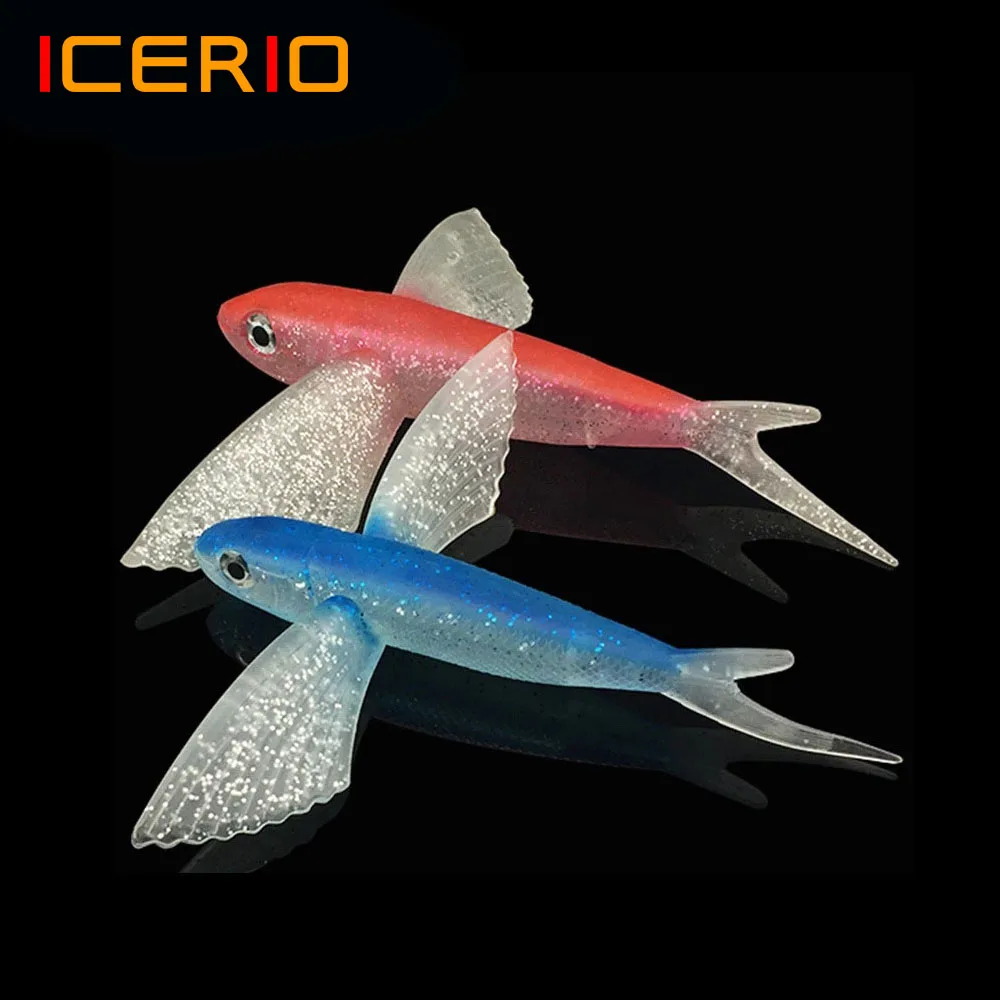 ICERIO 1 шт. Морская Лодка Рыбалка Мягкая приманка для ловли летающей рыбы 21 см 124 г/17 см 63 г Мормышка для троллинга на лодке рыба тунца скумбрия р...