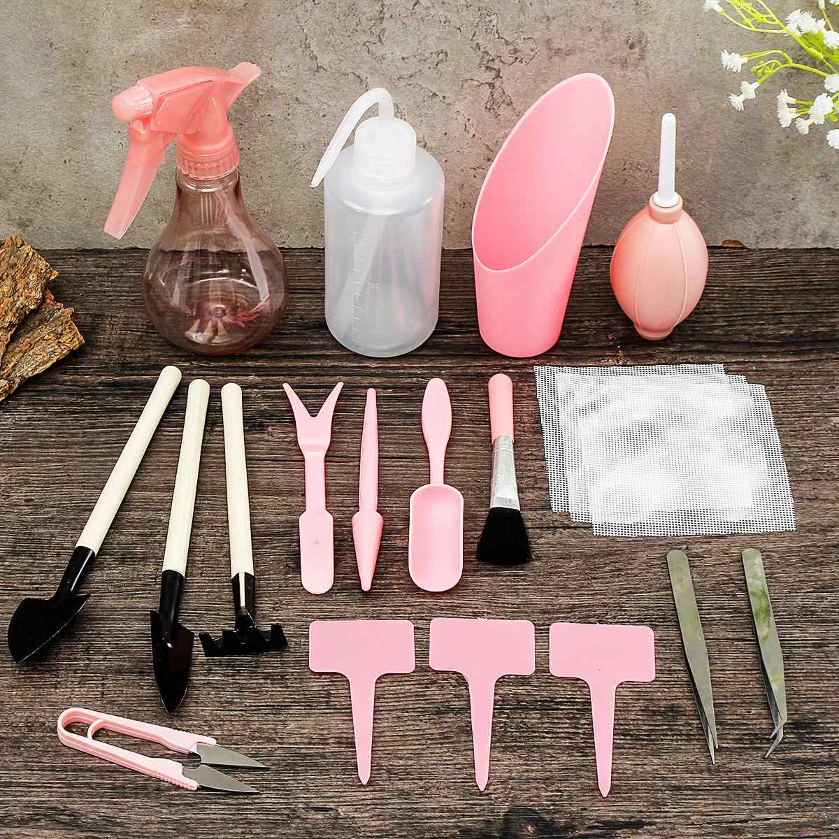 

16 шт./компл., садовый ручной инструмент, миниатюрные растения для суккулентов, бонсай, ведро, лопатка, инструмент для обрезки, набор для посад...