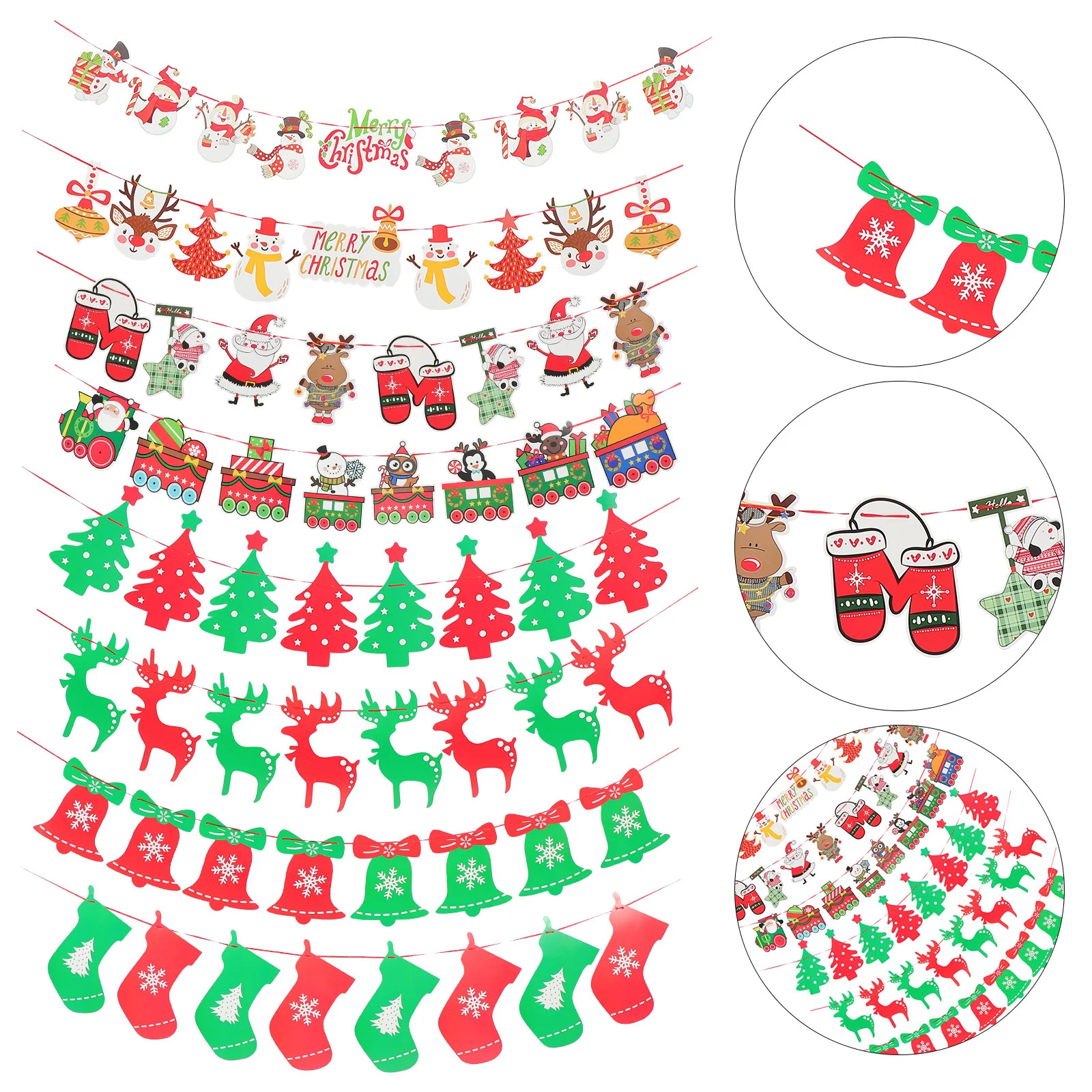 

8 шт., Новогодние подвески-флаги