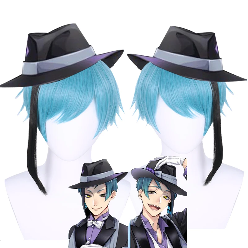 Парик для косплея из аниме витая страна чудес 30 см ледяная голубая пиявка волосы