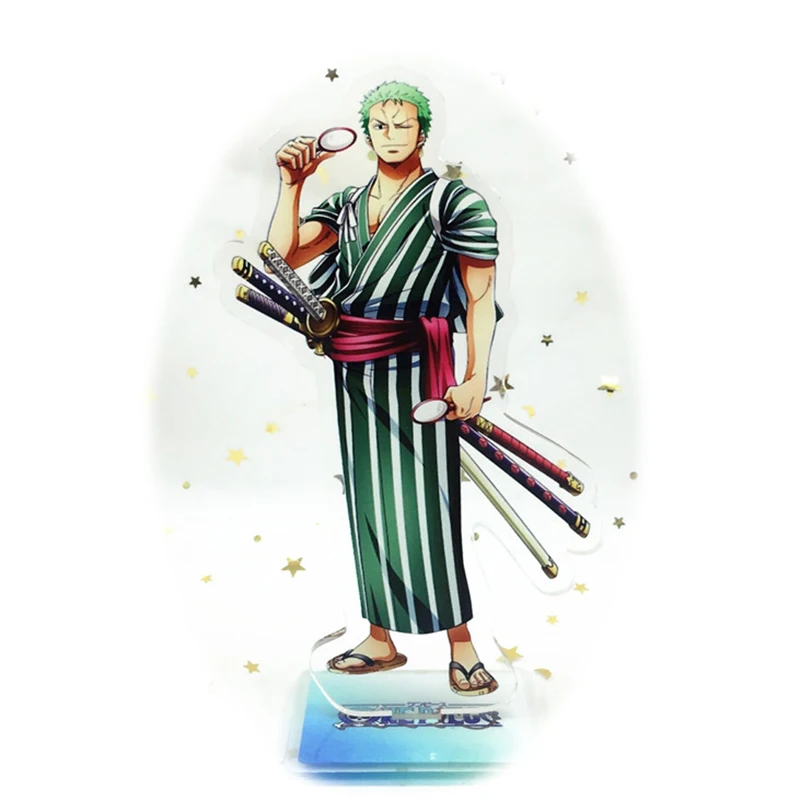 

Японское аниме One Piece акриловая фигурка Косплей ророноа Зоро печатные зеленые волосы меч стоячие модели игрушки Kawaii аксессуары