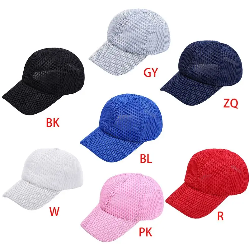 

Women Summer Breathable Full Mesh Baseball Cap Hollow Out Ponytail Hole Sunscreen Outdoor Travel Sports Adjustable Snapback Hat