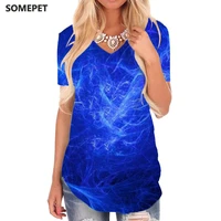 somepet dark blue t shirt women nebula v neck tshirt psychedelic tshirts printed abstract t shirts 3d womens clothing fashion