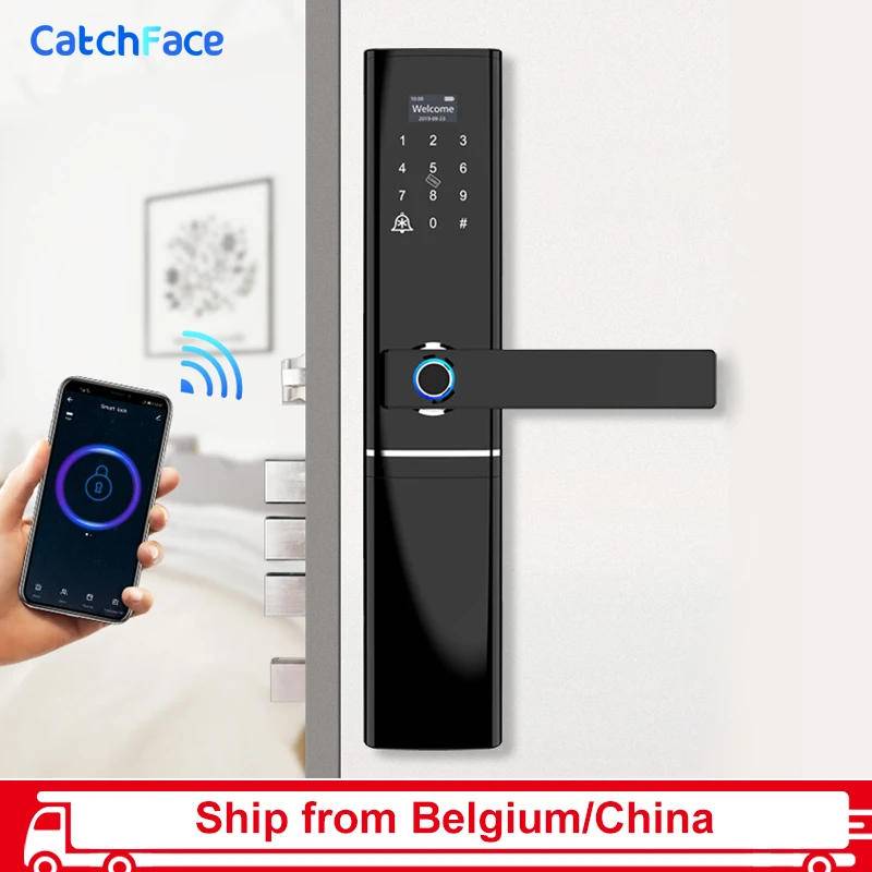 Wifi биометрический отпечаток пальца умный дверной замок Tuya приложение код карты