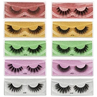 natural curling cotton line eyelashes color bottom card 3d faux mink hair thick false eyelashes wholesale 3d lash vendor
