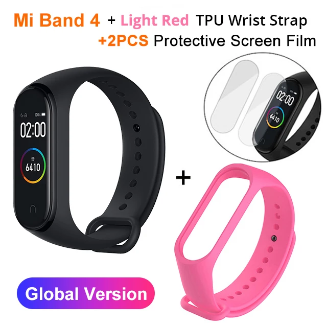 miband4 N LightRedSt Xiaomi mi Band 4 SmartBand mi Band 4 Браслет фитнес-трекер для измерения сердечного ритма Bluetooth 5,0 50 м водонепроницаемый - Цвет: miband4 N LightRedSt
