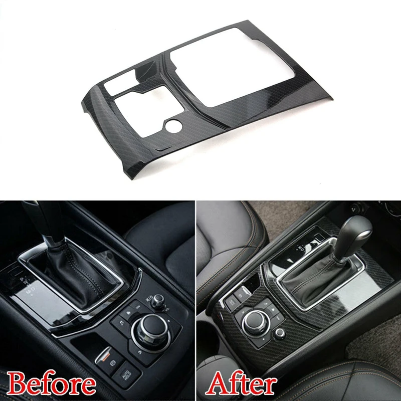 Углеродное волокно стиль ABS внутренняя коробка переключения передач Панель