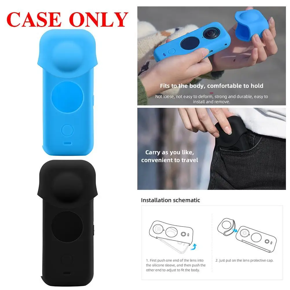 

1PC Silicone Case For Insta360 ONE X2 Camera Anti-Scratch Silicone Lens Case / Body Shell Cover Action Camera Accessories